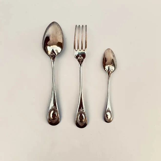 Cubertería francesa s. XIX en plata