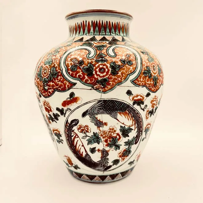 Jarrón Wucai dinastía Qing